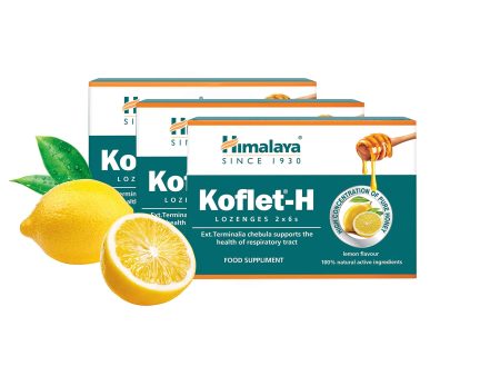 (Faltan 12 pastillas, incluye 24) Pastillas para la garganta Himalaya Herbal Healthcare Koflet-H | limón, Pack 36 tabletas (Pack de 3) Embalaje Deteriorado (Cad: 30 09 2025) For Cheap