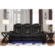 Signature Design by Ashley Party Time Power Reclining Leather Look Sofa 3700315C Sale