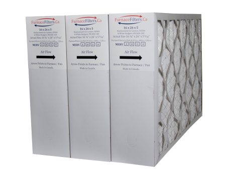 White Rodgers FR1400-100 16x26x5 Actual Size 16 1 4  x 26  x 5  MERV 11. Case of 3 Made in Canada by FurnaceFilters.Ca Hot on Sale