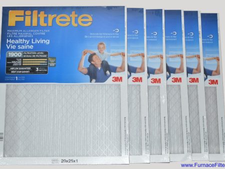 3M Filtrete 20x25x1 Furnace Filter MPR 1900. Case of 6 Supply