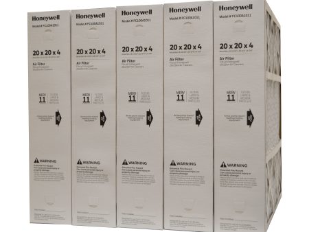 Honeywell 20x20x4 Furnace Filter Model # FC100A1011 MERV 11. Actual Size 19 15 16  x 19 3 4  x 4 3 8.  Package of 5 Hot on Sale