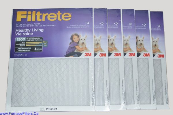 3M Filtrete 20x25x1 Furnace Filter MPR 1500. Case of 6. Supply