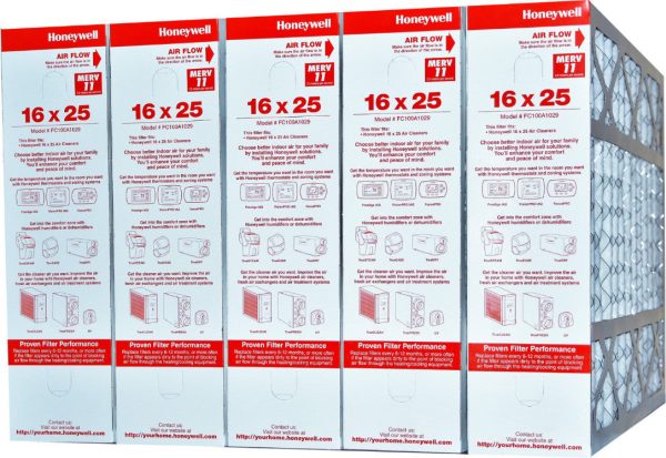 Honeywell 16x25x4 Model # FC100A1029 MERV 11 Genuine Original. Actual Size 15 15 16  x 24 7 8  x 4 3 8 . Case of 5. Fashion